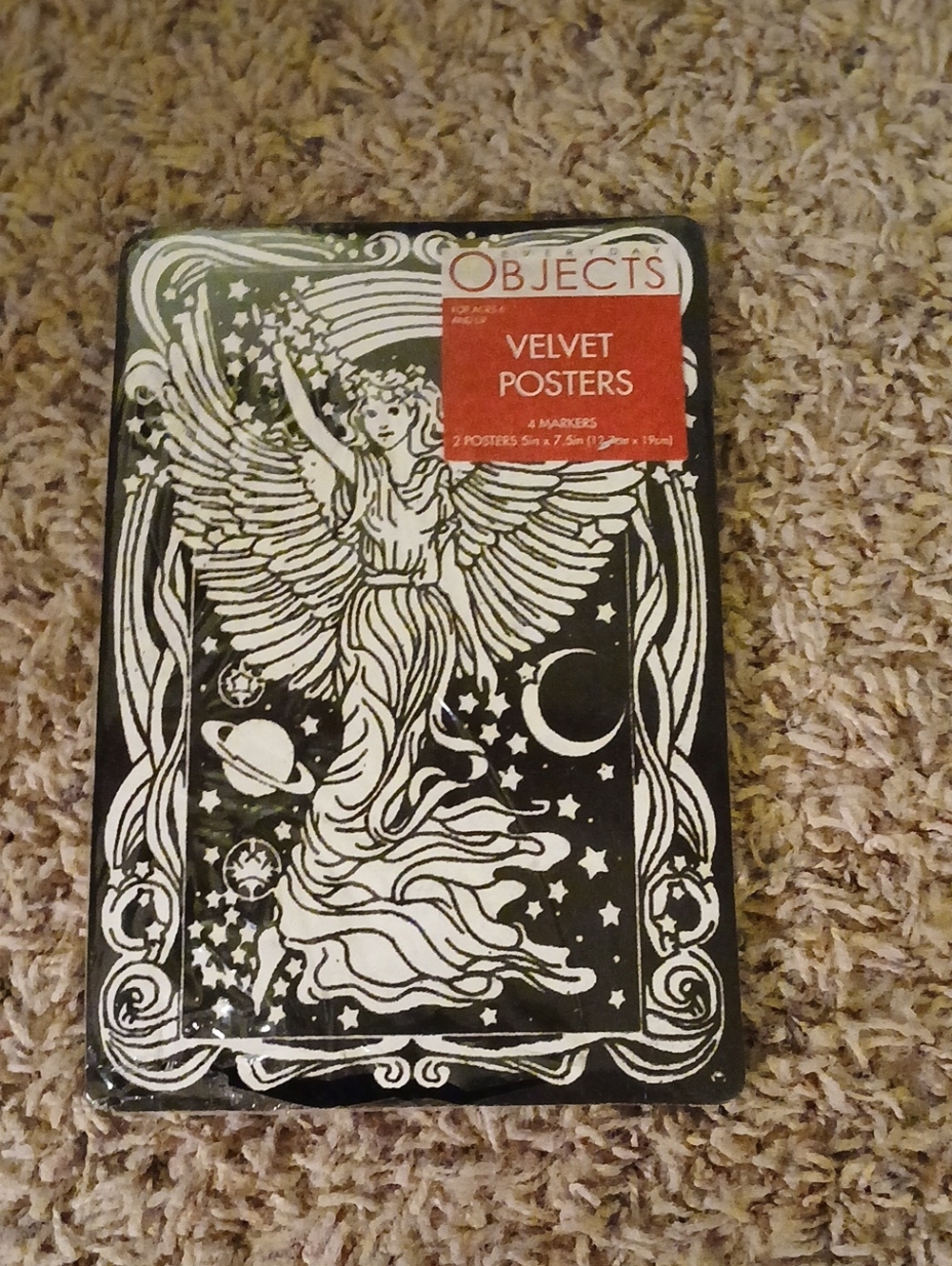 Velvet Poster - Black & White Angel Design
